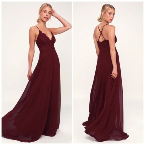 Lulus Dresses & Skirts - Lulu's Burgundy Maxi Dress